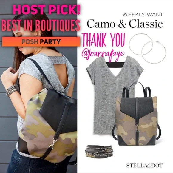 Stella & Dot | Ava Backpack in Camouflage - Picture 2 of 9